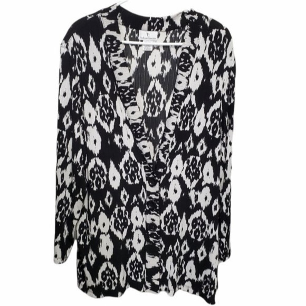 The Travel Collection 2X light Cardigan Black White Acetate blend*